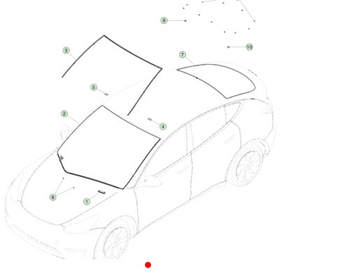 سیم کشی لبه شیشه ی جلو مدل Y تسلا 1499060-00-B EPDM سیاه