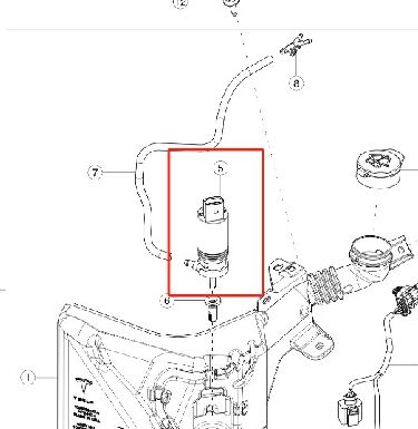 پمپ شیشه شوی تسلا مدل 3/Y 1607953-00-A 12V DC 1.2-1.5 لیتر در دقیقه